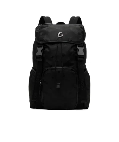 Hugo Boss Flap Backpack In Black