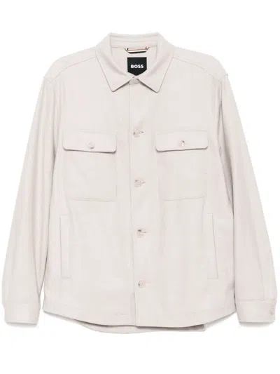 Hugo Boss Flap-pockets Shirt Jacket In Neutrals