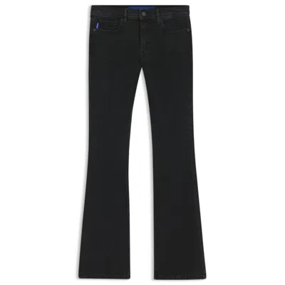 Hugo Boss Flared Jeans In Black Comfort-stretch Denim