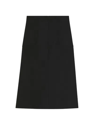 Hugo Boss Flared Skirt With Seam Details In Black