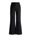 Hugo Boss Regular-fit Flared Trousers In Wool-blend Twill In Black