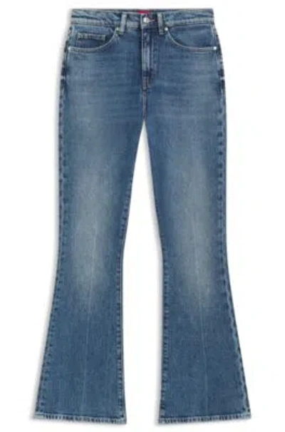 Hugo Boss Flared-leg Skinny-fit Jeans In Blue Stretch Denim