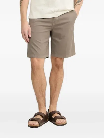 Hugo Boss Flat-front Shorts In Brown