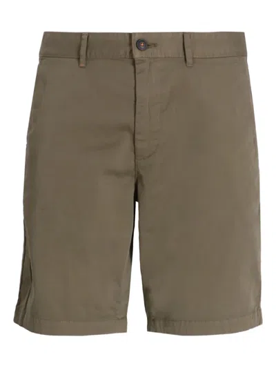 Hugo Boss Flat-front Shorts In Brown