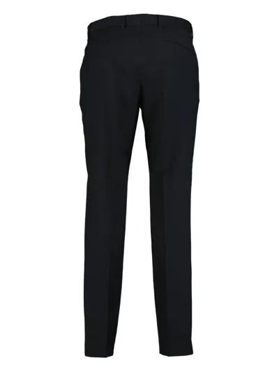 Hugo Boss Flat-front Tailored Trousers In Blue