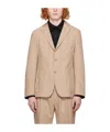 Shop Hugo Boss Flat Lapel Button-down Suit Coat In Nude