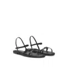 Hugo Boss Flat Sandals In Nappa Leather With Logo Buckles In Black