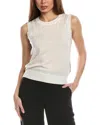 Hugo Boss Boss Flatina Mixed Media Sleeveless Sweater In White