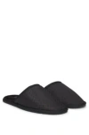 Hugo Boss Fleece-lined Slippers With Monogrammed Uppers And Open Back In Black