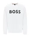 Hugo Boss Logo-print Cotton-blend Sweatshirt In White