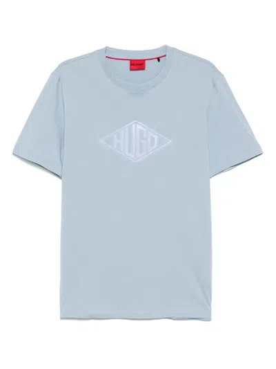 Hugo Boss Flocked-logo T-shirt In Blue