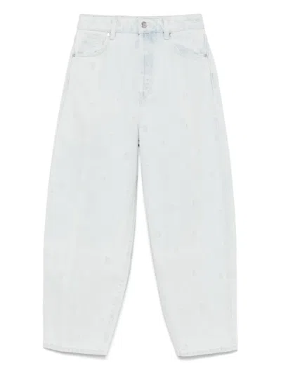 Hugo Boss Floral-embroidered Jeans In 蓝色