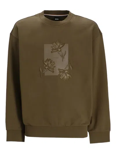 Hugo Boss Floral-embroidered Sweatshirt