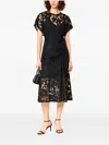Hugo Boss Floral Gathered Dress In Black