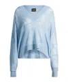 Hugo Boss Floral Knitted Jacquard V-neck Sweater In Blue