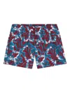 Hugo Boss Floral-pattern Swim Shorts In Blue