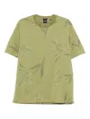 Hugo Boss Floral-print Cotton T-shirt In Green