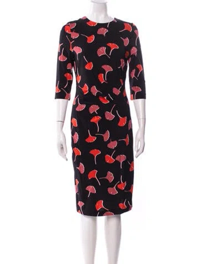 Pre-owned Hugo Boss Floral Print Knee-length Dress In Multi