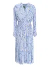Hugo Boss Midikleid Mit Blumen-print In Blue