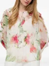 Hugo Boss Floral-print Ruffled Blouse In Multi
