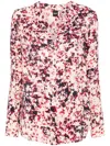 Hugo Boss Floral-print Satin Shirt In Neutrals