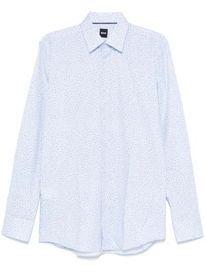 Hugo Boss Floral Print Shirt In Blue