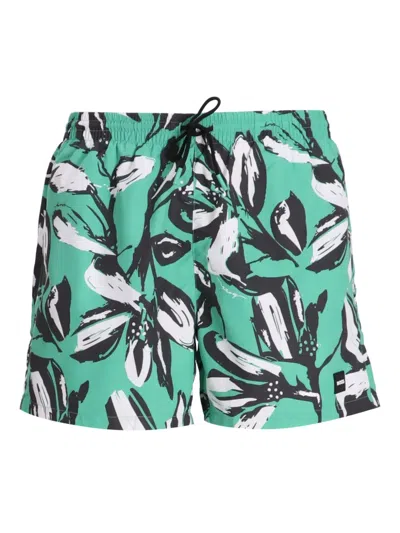Hugo Boss Badeshorts Mit Blumen-print In Multi