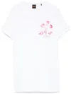 Hugo Boss White Floral-print T-shirt In 白色