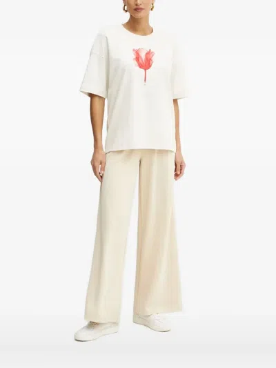 Hugo Boss Floral-print T-shirt In Neutral