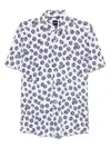 Hugo Boss Boss Roan Ken Floral Short Sleeve Button-up Shirt In Black
