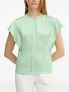 Hugo Boss Flutter-sleeve Top In Green