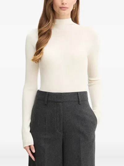 Hugo Boss Foliora Mock-neck Sweater In Neutral