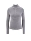 Hugo Boss Foliora Virgin Wool Turtleneck In Gray