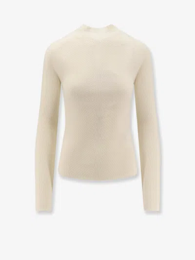 Hugo Boss Foliora Virgin Wool Turtleneck In White