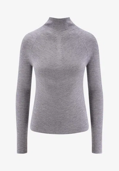 Hugo Boss Foliora Wool Sweater In Gray