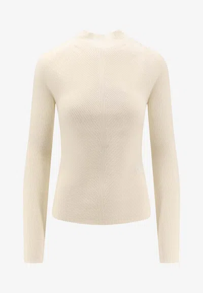 Hugo Boss Foliora Wool Sweater In White