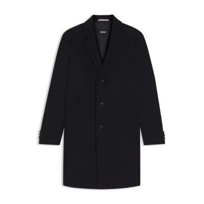 Hugo Boss Formal Coat In A Wool Blend In Blue