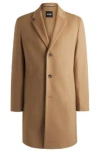 Hugo Boss Formal Coat In Wool In Beige
