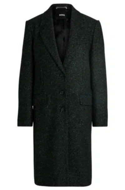 Hugo Boss Formal Coat With Micro Structure In Patterned