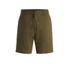 Hugo Boss Formal Shorts In A Linen Blend In Green
