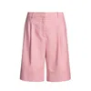 Hugo Boss Formal Shorts With Front Pleats In Purple