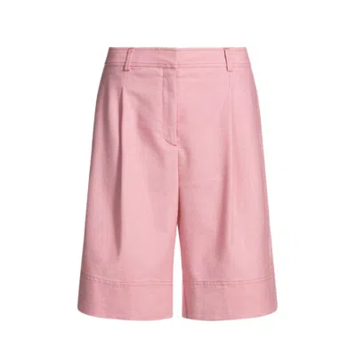 Hugo Boss Formal Shorts With Front Pleats In Purple