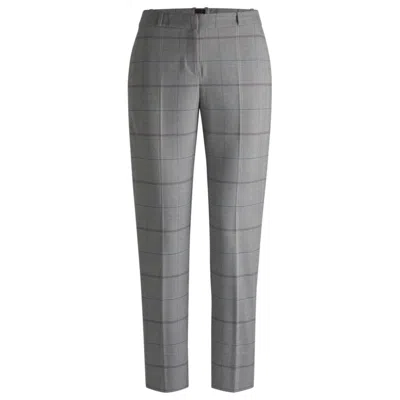 HUGO BOSS FORMAL TROUSERS IN CHECKED STRETCH FABRIC
