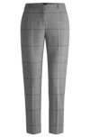 Hugo Boss Formal Trousers In Checked Stretch Fabric In Patterned