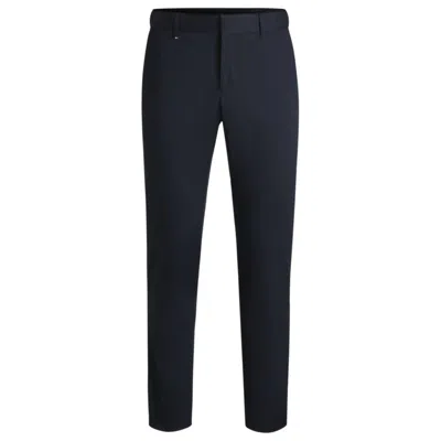 Hugo Boss Formal Trousers In Comfort-stretch Cotton In Blue