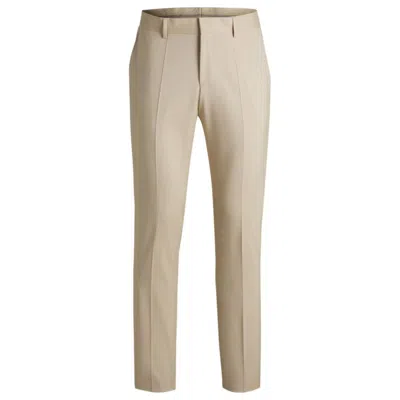 Hugo Boss Formal Trousers In Stretch Chiffon In Beige
