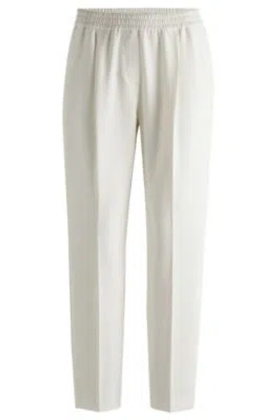 Hugo Boss Formal Trousers In Stretch Fabric In White