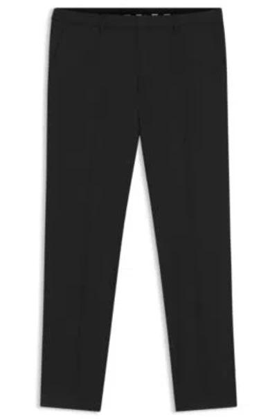 Hugo Boss Formal Trousers In Virgin-wool Serge In Black