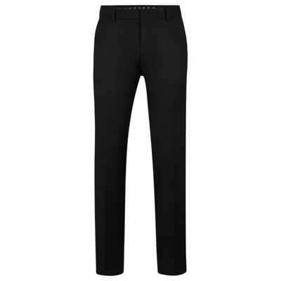Hugo Boss Formal Trousers In Virgin-wool Serge In Black