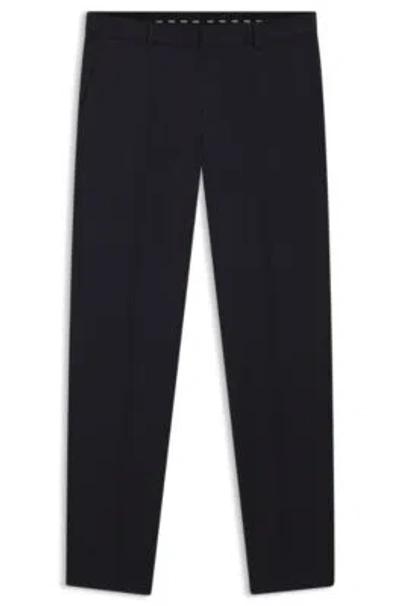 Hugo Boss Formal Trousers In Virgin-wool Serge In Blue